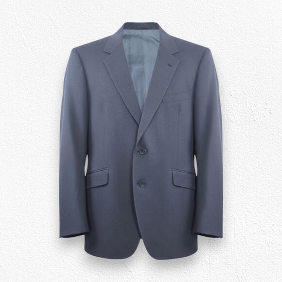 Vintage 70s Sears Comfort Fourpiece Navy Blue Wool Blazer Sport Coat Size 40R